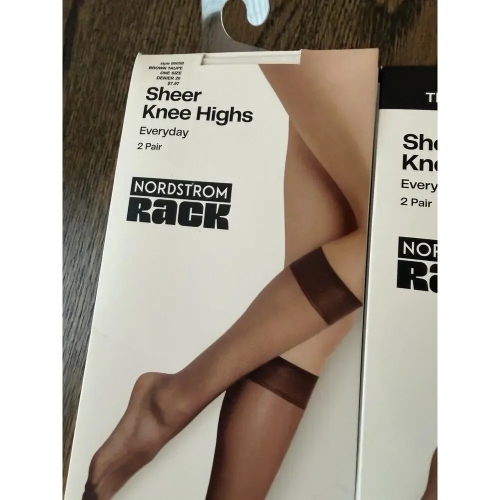 Nordstrom Rack Assorted Colors Sheer Knee Highs 8 Pairs NIB NEW
